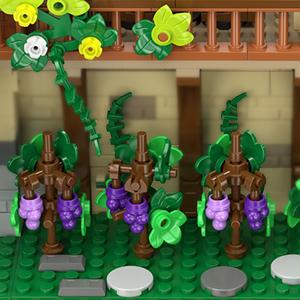 Winery Chateau House Building Set with Lights, Vineyard Castle Construction Model Home Decor, 1826 PCS Vine Estate Autumn Cabin Building Block Kit Gift for Mothers Day Adults Teens Boys Girls,Christmas Gift