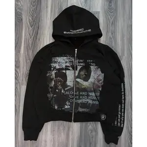 Harajuku Casualty Letter Zipper Super Dalian Hoodie Garbage Street Clothing Gothic Sportswear Hoodie Women's Top Men's Gothic Clothing