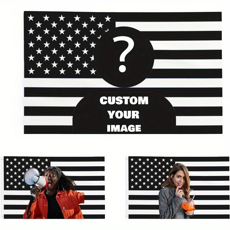 Customizable American Flag Tapestries - 1PC Personalized Black Flag for Home and Outdoor Decoration - Perfect for Living Rooms, Dormitories Velvet
