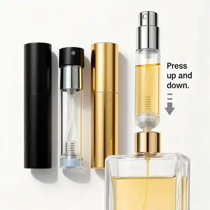 Travel Bottles | Refillable Perfume Bottle Metal Body | Cologne Travel Bottle & Perfume Atomizer | TSA Approved & Leak Proof, 5ml, 2 Pack