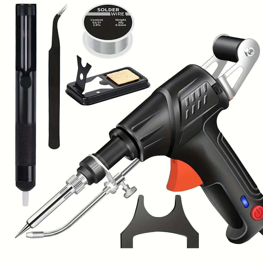 Heavy Duty Ceramic Electric Soldering Iron Handle Kit - Soldering Kit with Rapid Heating, Auto-Manual Operation, Ensures Quick Start, Simplifies & Enhances Work Efficiency for Household DIY, Industrial DIY Projects - Tools & Hardware Equipment, Diy Enthus