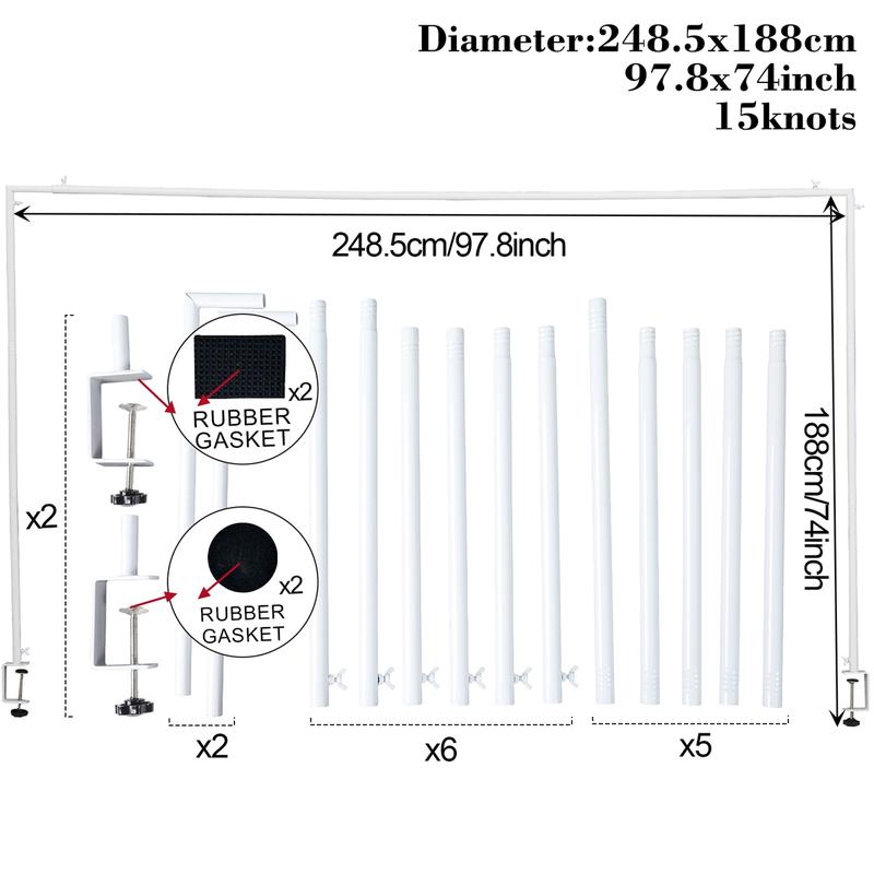 Over the Table Rod Stand with Clamps Adjustable 13''-42'' Tall 29"-98" Length Gold Table Arch Hanging for Wedding Birthday Party Halloween Christmas Decoration