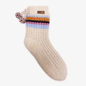 Women's Plush Knit Luxe Waffle Short Cottage Socks - Loveable, Perfectly Fits with Sweaters