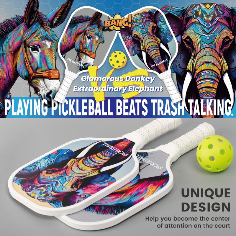 Pickleball Paddles Set Fiberglass Face PP Honeycomb Core Lightweight Durable Outdoor Sport