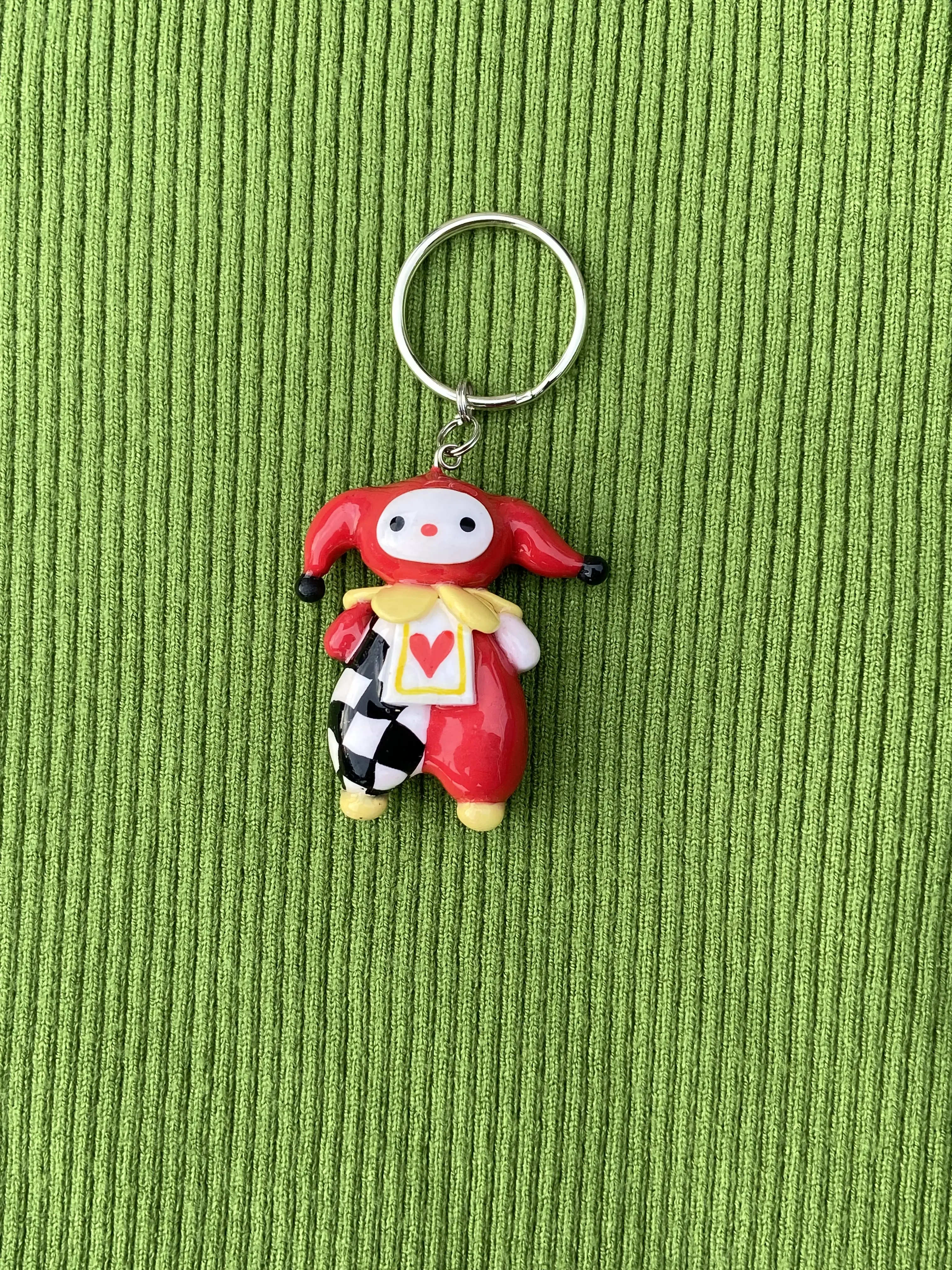Racing Jester Clown Keychain/ Bag Charm