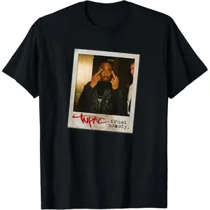 Tupac Trust Nobody Photo T-Shirt Slogan Tees Graphic Tupac Trust Nobody Photo T-Shirt Slogan Tees Graphic