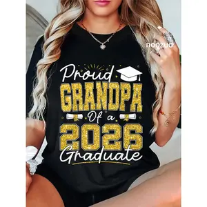 100% Cotton Proud Grandpa of A 2026 Graduate Senior 2026 Grad Family T-Shirt