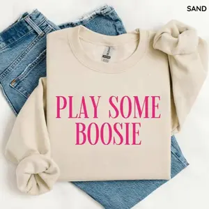UrbanHalo - Play Some Boosie Gildan Sweatshirt, Boosie Crewneck Sweatshirt Gift for Women, Trendy Cotton Fabric Pullover, Funny Music Gift, Hip-Hop Graphic for Fans