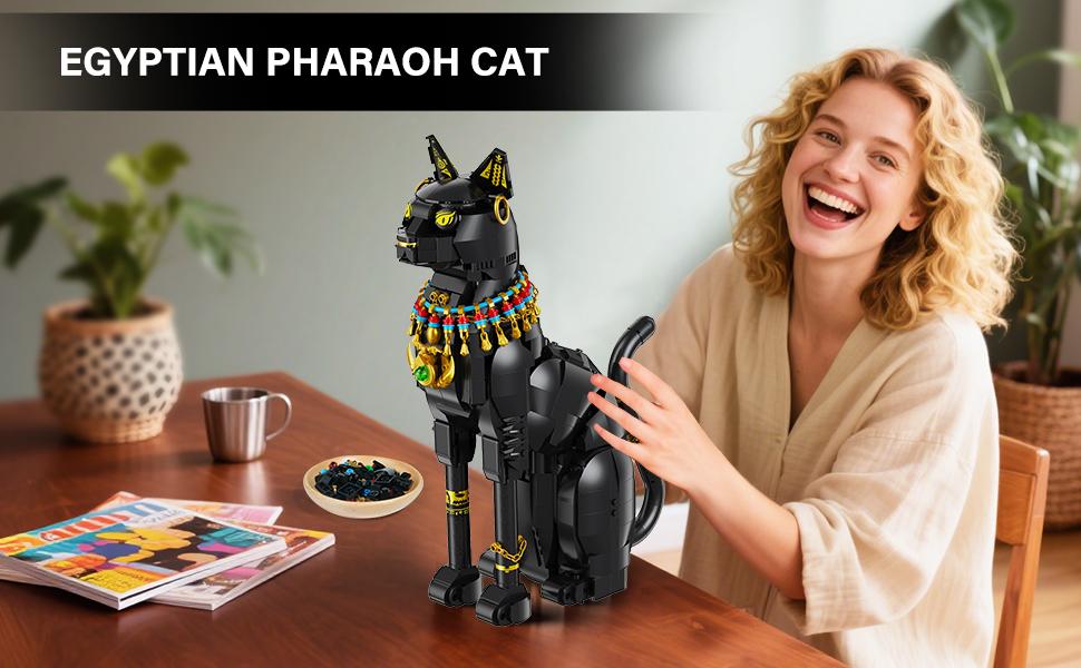 Egyptian Pharaoh Cat Building Set - Animal Black Cat Building Blocks Toy for Adults DIY Crafts Project Egyptian Cat Model for Home Office Decor, Gift for Women Teens Kids Ages 10+ (1274PCS) Egyptian Pharaoh Cat Building Set - Animal Black Cat Building Blocks Toy for Adults DIY Crafts Project Egyptian Cat Model for Home Office Decor, Gift for Women Teens Kids Ages 10+ (1274PCS)