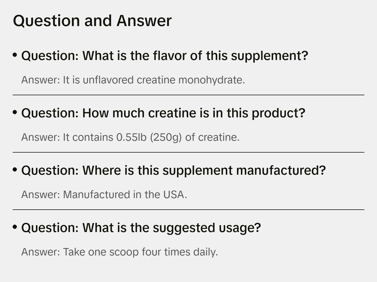 100% Pure Creatine Monohydrate Supplement for Optimal Exercise Performance and Muscle Protein Synthesis - Unflavored, 0.55lb (250g)