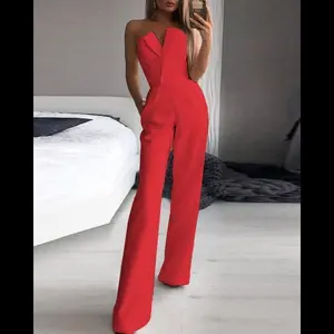 Chinese long skirt, new Chinese jumpsuit, oblique collar, mid-waist, temperament commuting jumpsuit