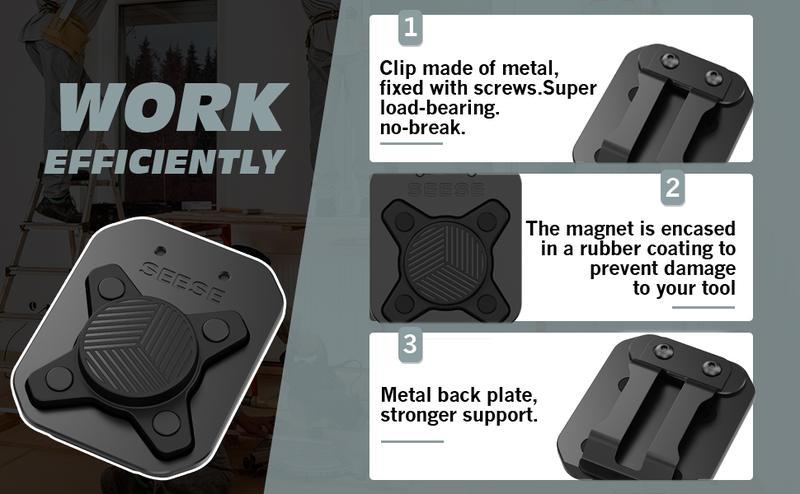 SEESE Magnetic Tool Holder - Clip-On Belt Magnet for Screws, Nails, Hammers, Sockets, Pliers, Screwdrivers, Trowels, Drill Bits & More  Holiday gifts