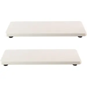 2 Pcs Water Absorbing Stone Trays, Kitchen/Bathroom Sink Soap Dish, Diatomite Tray Used for Hand Soap & Cosmetic Bottles in The Modern Home, 3.15" W x 8.7" L, White
