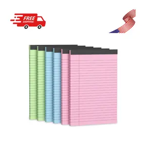 Note Pads 5x8, Narrow Ruled Legal Pad, 30 Sheet/Notepad, 6 Pack Multicolor