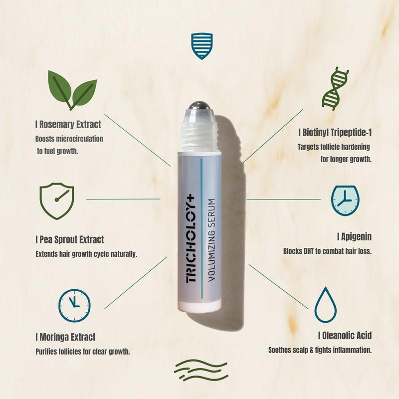 [Crazy Viral] Tricholoy Hair Growth Roll-On Serum 2-Pack for Men & Women | 3% Rosemary, Pea Sprout, Moringa | Precision Scalp Applicator | Paraben/Sulphate-Free | Non-Oily | DHT Blocking