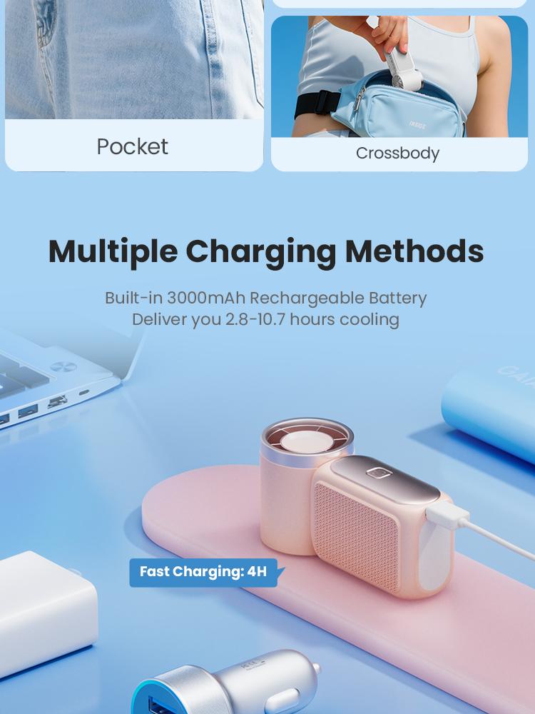 GAIATOP Super Mini Handheld Fan, Small Purse Fan for Women, Pocket Fan, Makeup Fan, High-Speed Turbo, 6-Gear Adjustable with LED Display, USB Rechargeable, Portable Fan for Travel, Outdoor, Girls   Valentine's Day gift