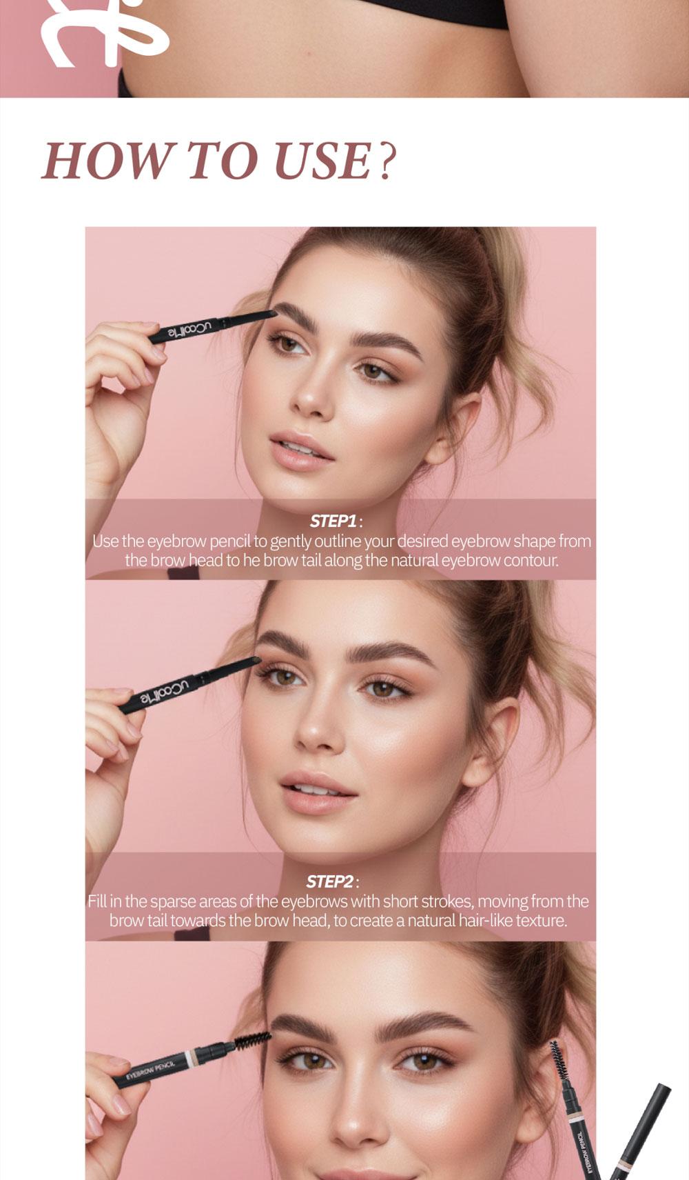 uCoolMe Smooth Machete Eyebrow Pencil, 1 Count Long Lasting Real Hair Brow Pencil, Waterproof Blade Eyebrow Pencil –Eye Brow Makeup Tool, Makeup Accessories, Cosmetic Product for Women 24H Stay, No Smudge, Easy Natural Brows TikTokShopHolidayHaul