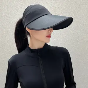 Women's open-top sun hat, makes face look smaller, large brim for summer, outdoor UV protection sun hats, baseball cap style, sun-shading hat