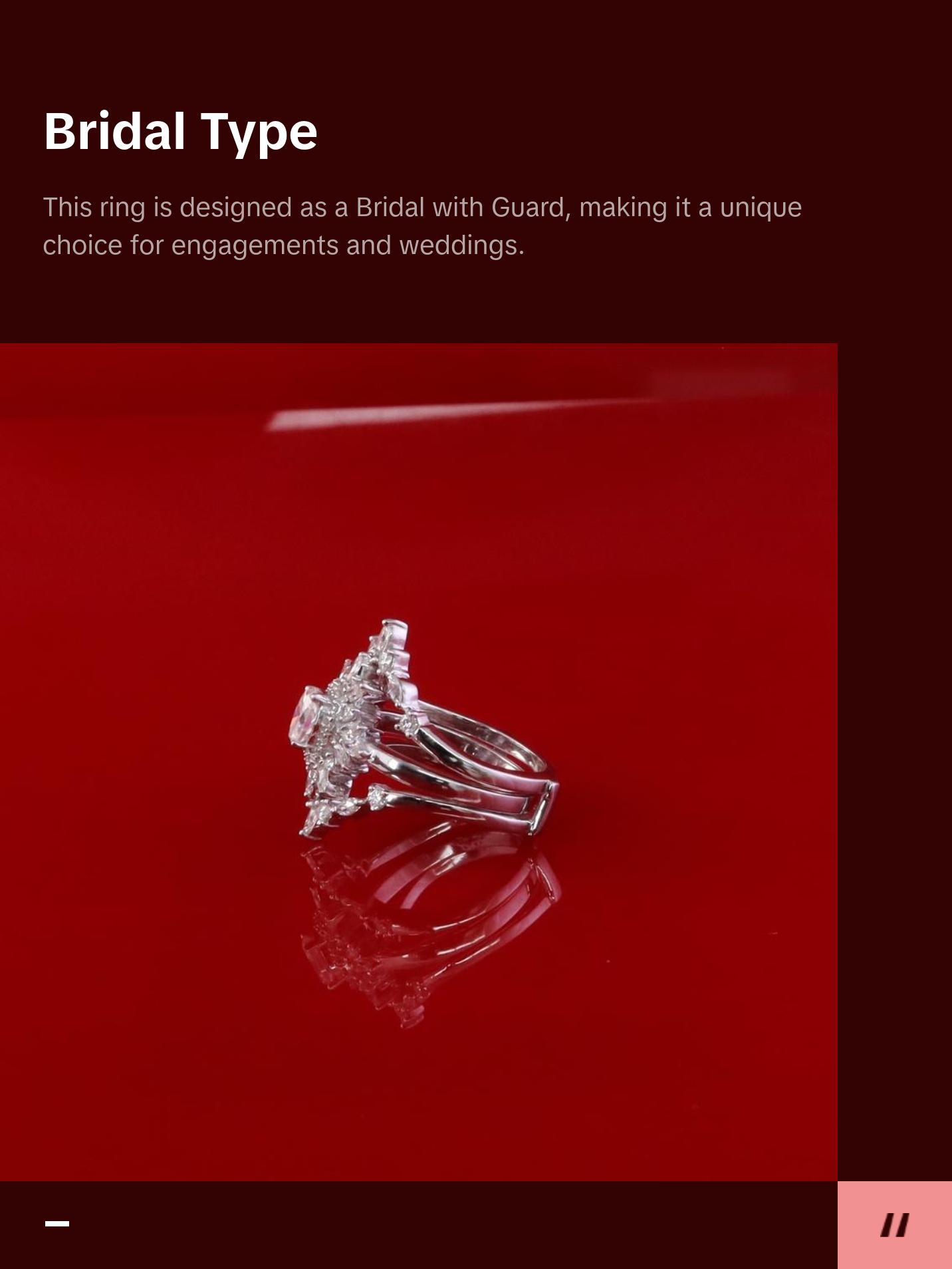 King Of Blings Engagement Ring Enhancer Guard Wrap Insert 2CT Moissanite 925 Silver White SZ7