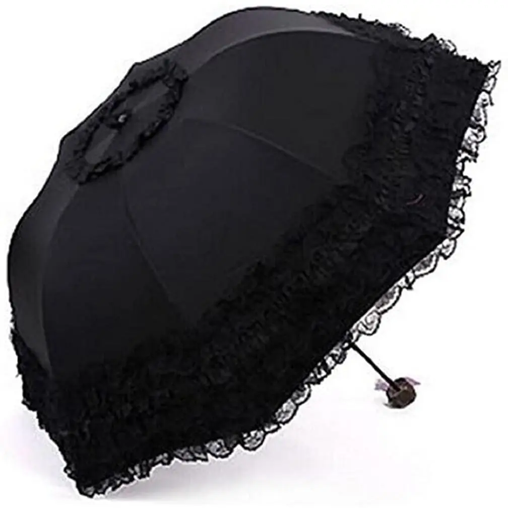 Travel Umbrella Folding UV Resistance Princess Lace Parasol Umbrellas Sun Umbrella for Women Girls
