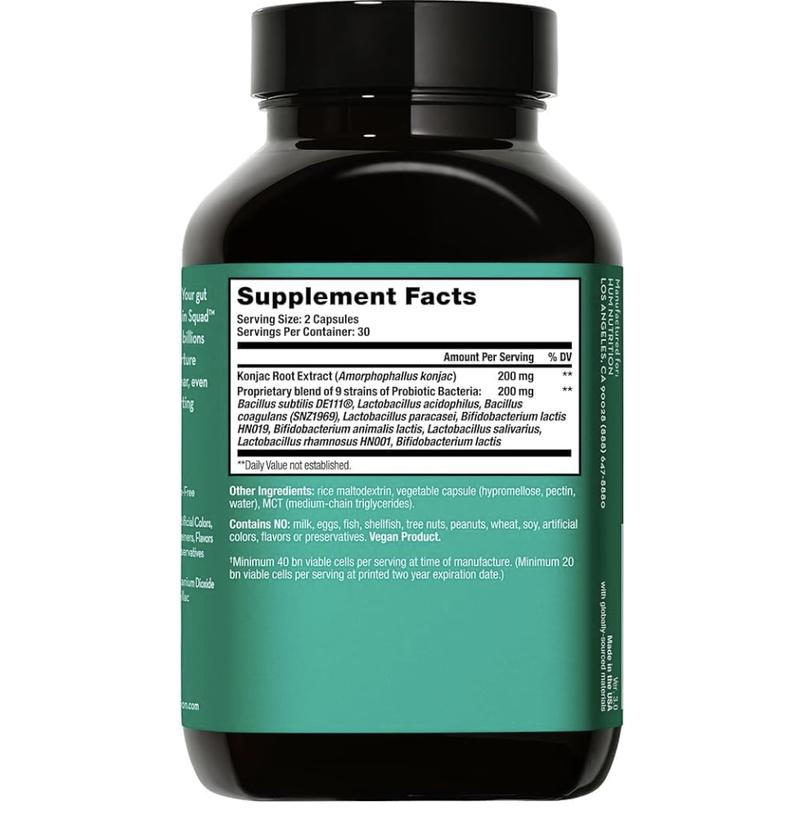 HUM Skin Squad - Probiotic Supplement for Clear Skin and Gut Health - Microbiome Probiotics for Breakouts (60 Count)