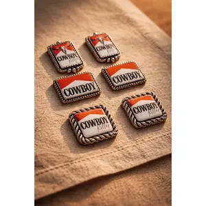 COWBOY KILLER TRIO STUDS Western-Inspired Earring Set with Bold Attitude and Rustic Charm in Alloy Metal Silver-Tone Finish