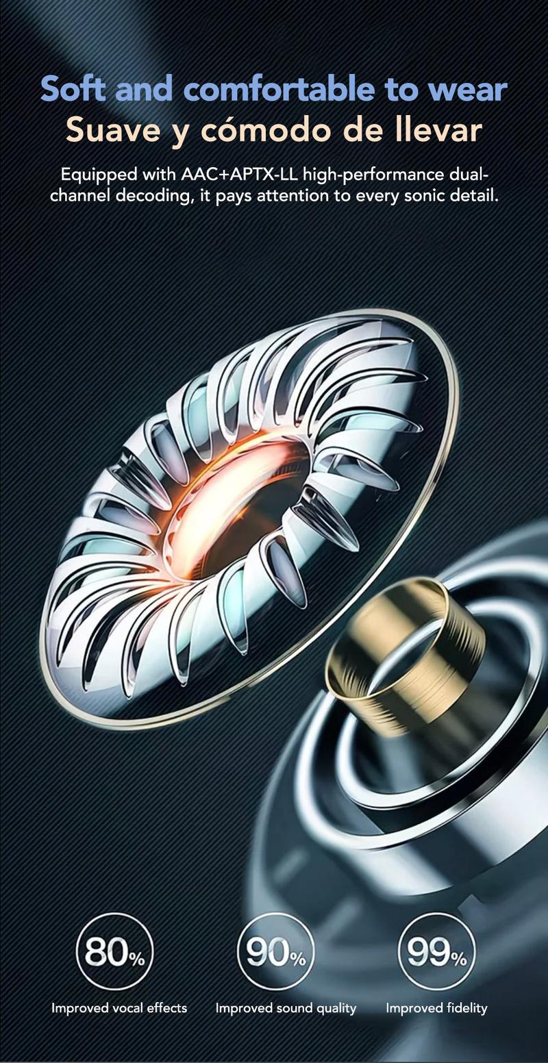 MINISO MS156 Ultra Open-Back True Wireless Bluetooth Earbuds High-Fidelity Stereo Sound IPX5 Waterproof Sports-Style Ear Tips Solar-Powered Anti-Theft Mount for Nest Cam Translation Earphones