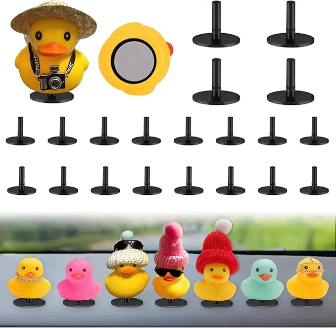 Adorable Duck Car Dashboard Stickers with Magnetic Bases - Fun and Colorful Accessories for Your Vehicle Interior