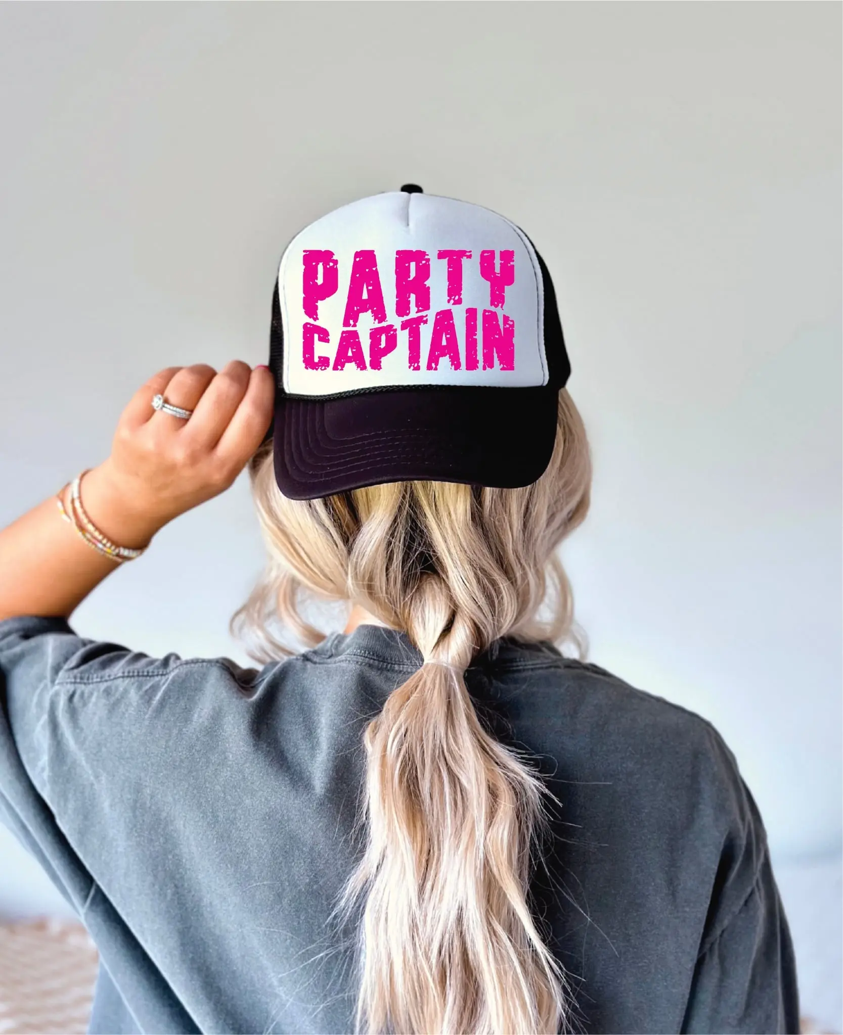 Party Captain Black & White Unisex Foam Trucker Hat