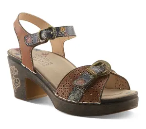 L'Artiste by Spring Step Leather Platform Sandal - Upperbuck