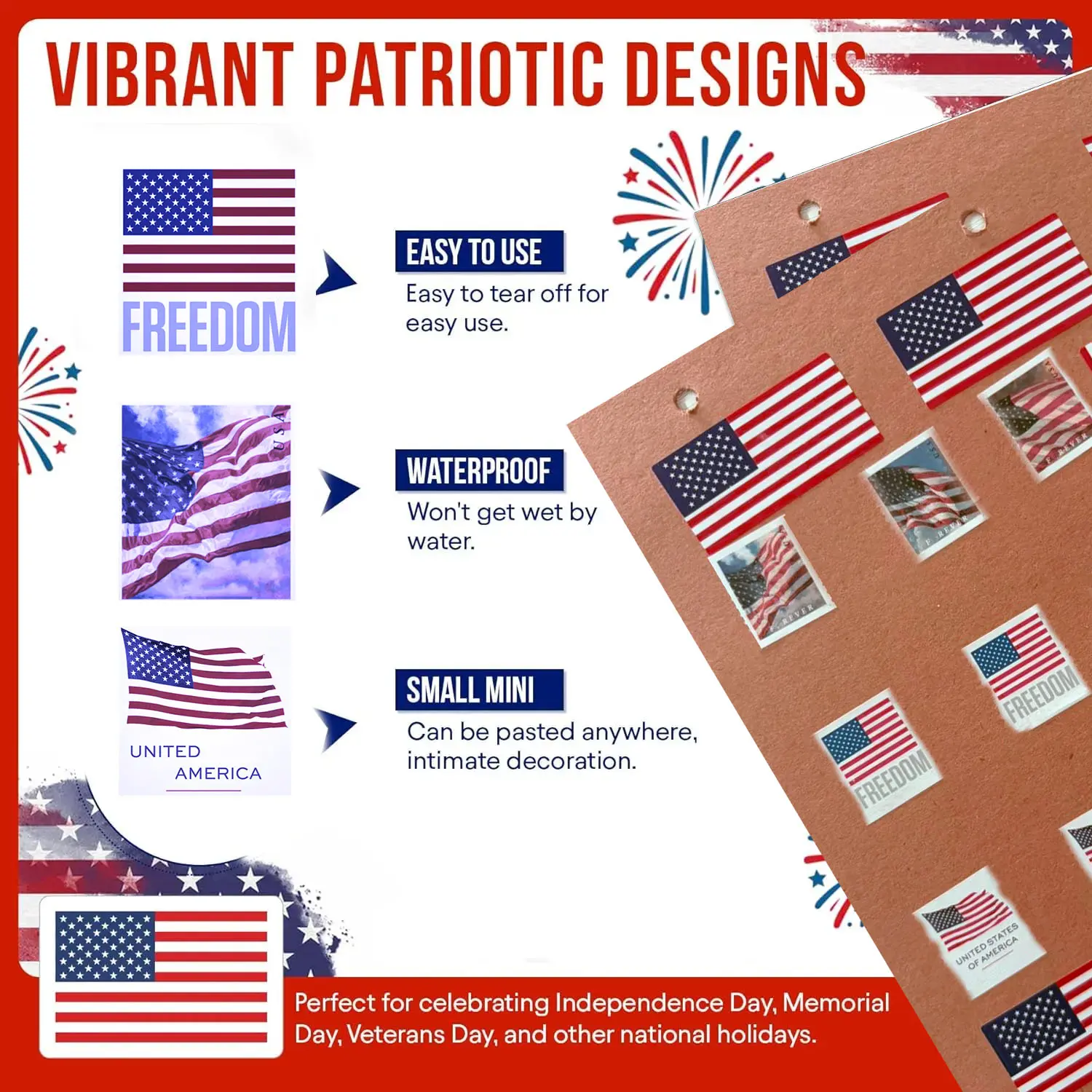 100pcs United States of America Flag Sticker