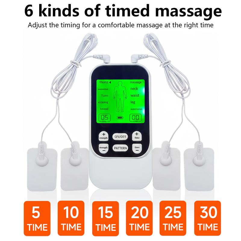 EMS Pulse Stimulator - Rechargeable Relaxation Device for Neck Shoulder & Full Body with 4pcs Pads