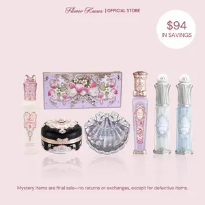 Flower Knows Holiday Glam Surprise Set, Makeup Bundle with 7 Items, Lipstick, Blush, Eyeshadow Palette, Randomly Selected, Ideal Gift for Girls, Women, or Friends, #Summervibes
