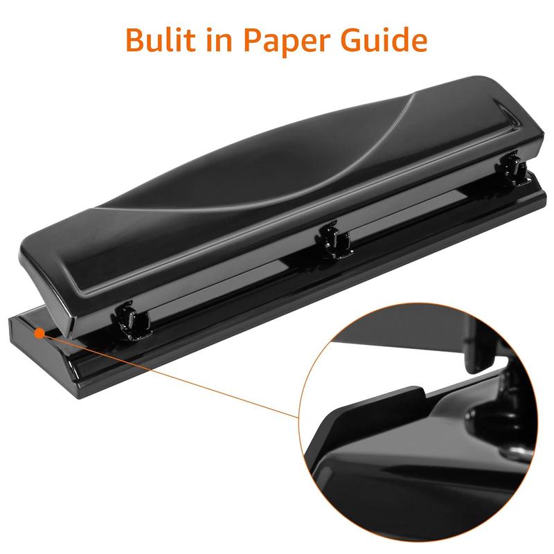 3 Hole Punch, 10 Sheet Capacity, Black