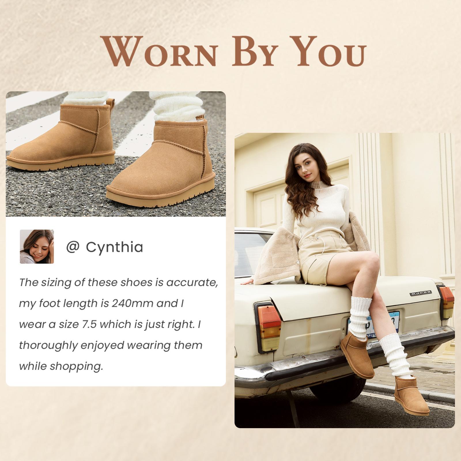 OOW Ankle Mini Boots for Women Genuine Suede Faux Fur Resistant Warm Snow Boots Indoor & Outdoor Trending Comfortable Women's Ankle Boots with Memory Foam Insole and Anti-Slip Traction - Footwear OOW Ankle Mini Boots for Women Genuine Suede Faux Fur Resistant Warm Snow Boots Indoor & Outdoor Trending Comfortable Women's Ankle Boots with Memory Foam Insole and Anti-Slip Traction - Footwear