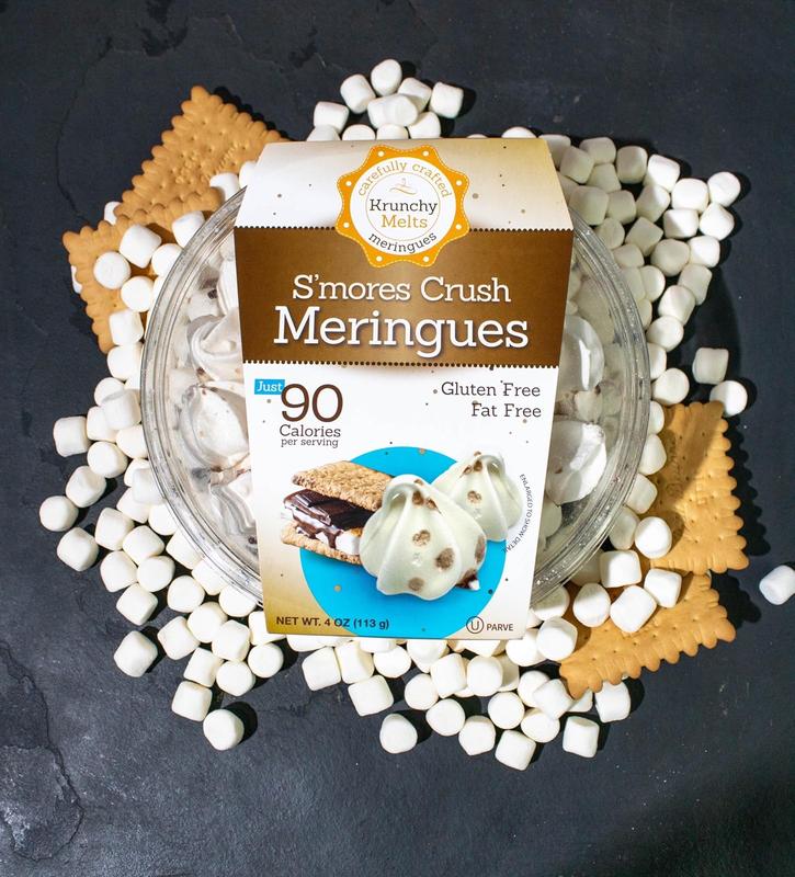 Krunchy Melts Original Meringue Cookies | S'mores Flavor | Only 90 Calories Per Serving | Fat Free, Gluten Free, Dairy Free (4 Oz)