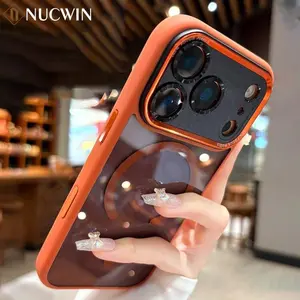Transparent Magnetic Phone Case For iPhone 17 16 15 14 13 12 11 Pro Max Plus 17Air Metal Lens Protection Shockproof Hard Cover