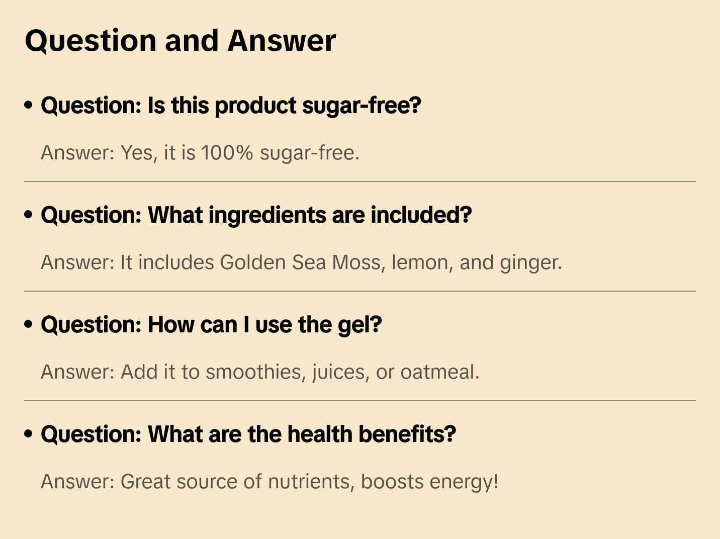 Lovers Rock Lemon & Ginger Sea Moss Gel - 100% Sugar-Free, Plant-Based Superfood, Organic Ingredients, Ideal for Smoothies & Teas