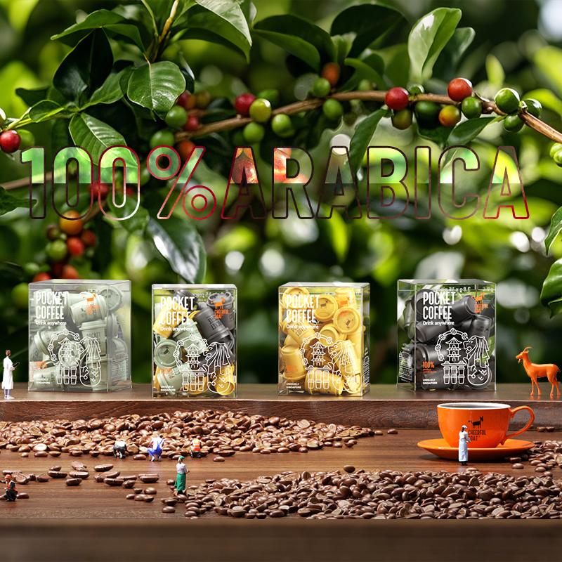 Single Pack CHEERFULGOAT Freeze-Dried Instant Cold Brew Coffee 100% Arabica Beans High Caffeine Sugar & Fat Free Pocket Size for Gym Travel Iced Latte or Black Coffee Gift Beverage - Organic Premium Espresso