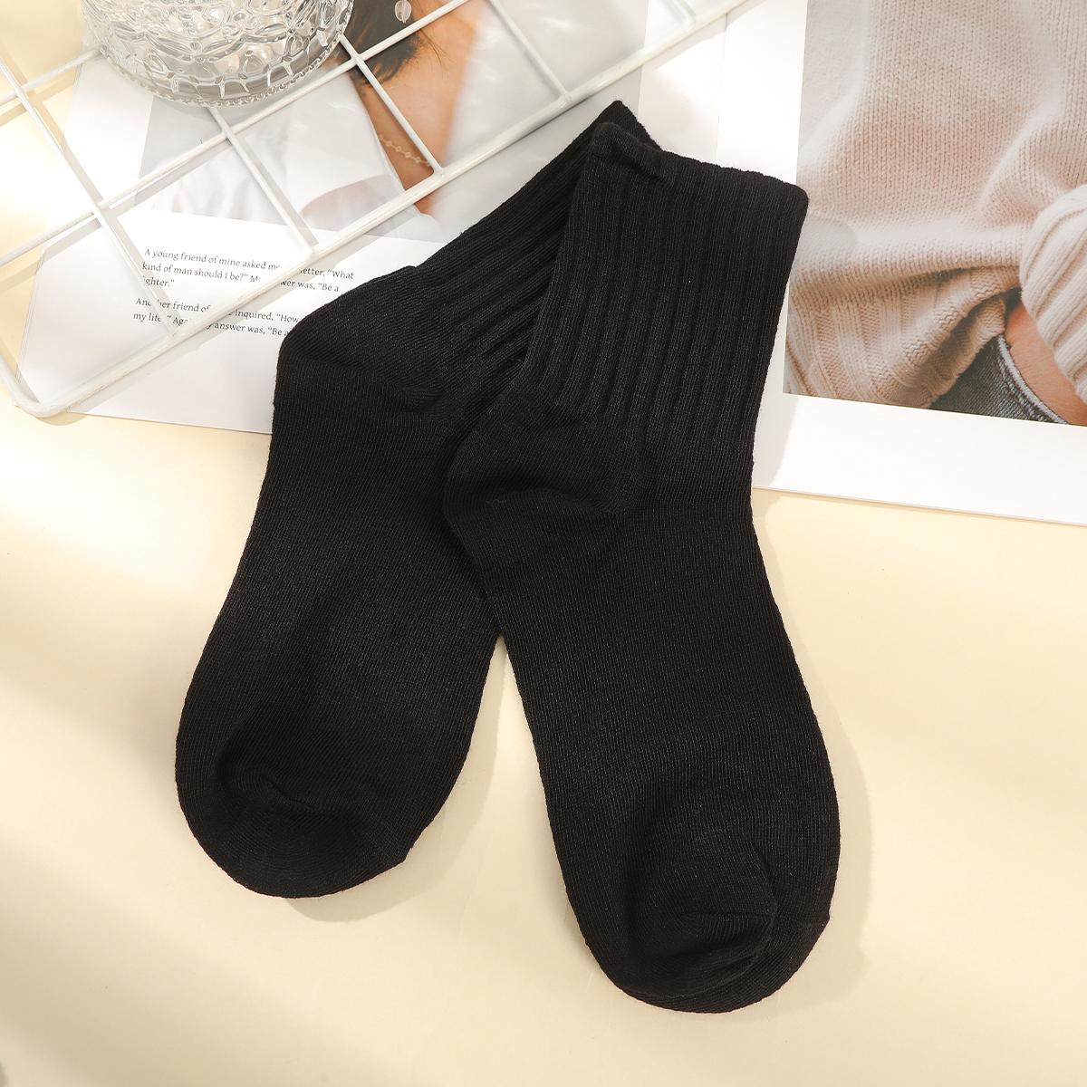 5 Pair Women's Medium Tube Socks Sports Socks Anti Odor Soft Crew Socks Comfortable Casual Socks Womenswear