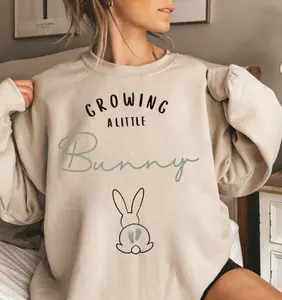 Growing A Little Bunny Maternity Sweatshirt, Pregnancy Announcement, Pregnancy Reveal Shirt, Easter Maternity, Easter Pregnancy Reveal Shirt