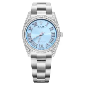 Rolex Oyster Perpetual 31 Stainless Steel - Custom Ice Blue Diamond Dial & Case WHT024595