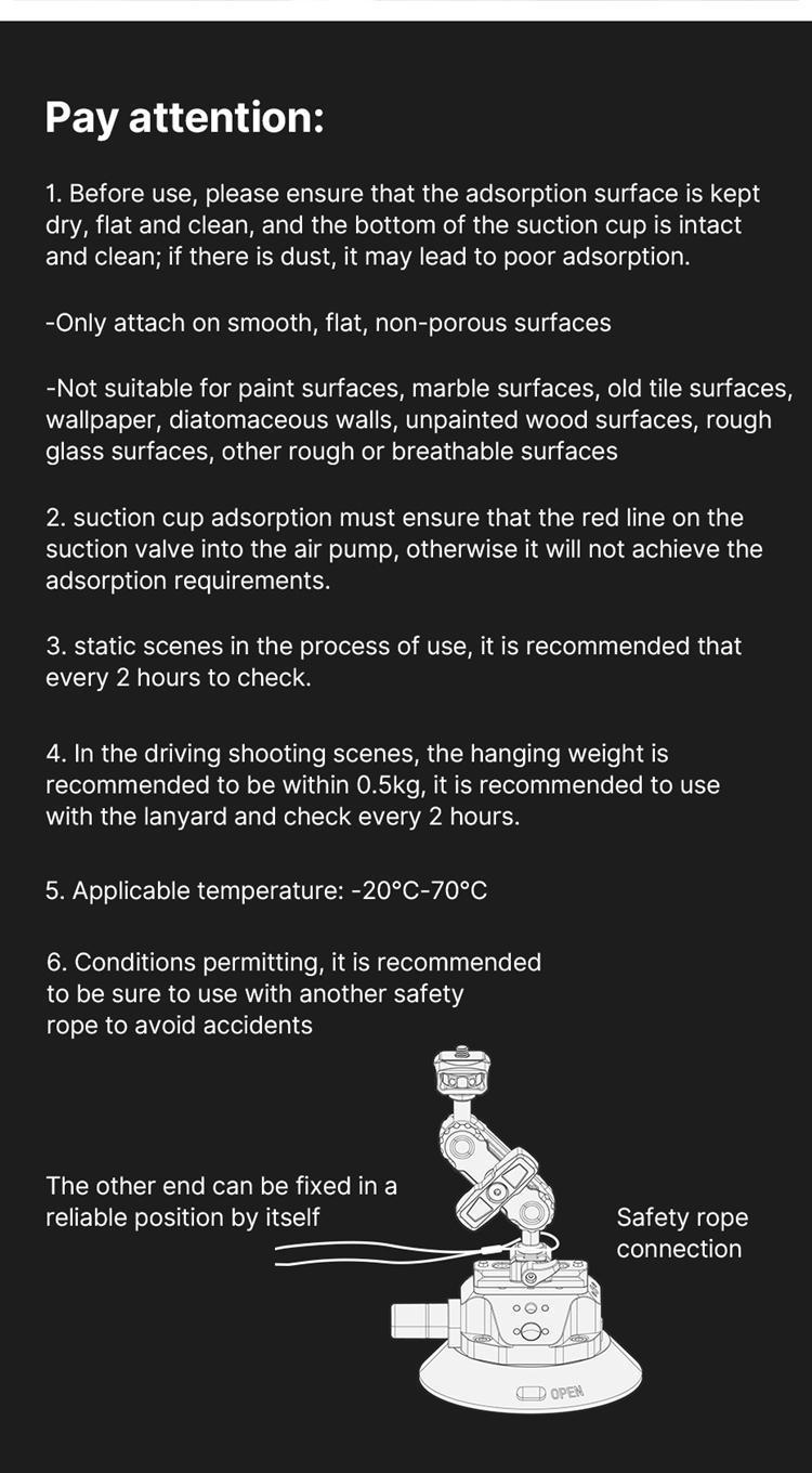 ULANZI SC01/SC02 Suction Mount Magic Arm Bracket for DSLR Cameras for GoPro Action Camera Video Shooting