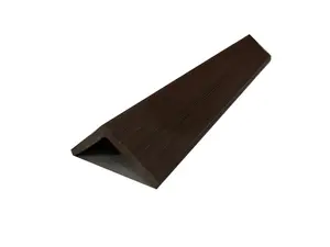 Dark Brown 90° Right Angle Corner Trim for 5 Strip 1 Wide Slat Panels, Wood Grain Textured L Shaped Wall Panel Edge Strip, Waterproof Decorative Wall Trim for Living Room, Bedroom & Modern Interior Wall Decor
