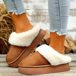 Women's Winter Plush Slippers Warm Cozy Thick Sole Indoor Outdoor Home Shoes ，mini boot