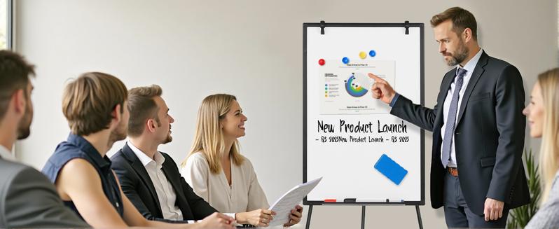 Whiteboard Easel, Magnetic White Board Dry Erase, Porbable Boards Height Adjustable, Dry Erase Board with Stand for School, Office and Home, Silver Aluminium Frame