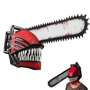 Chainsaw Mask Rave Cosplay Anime Disguise Helmet Horror Electric Saw Full Head Latex Mascara Funny Halloween Costumes for Men novelty gag gift Props Spooky