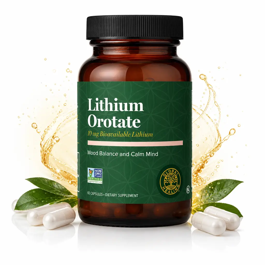 Global Healing Lithium Orotate for Mental Clarity (60 Count)