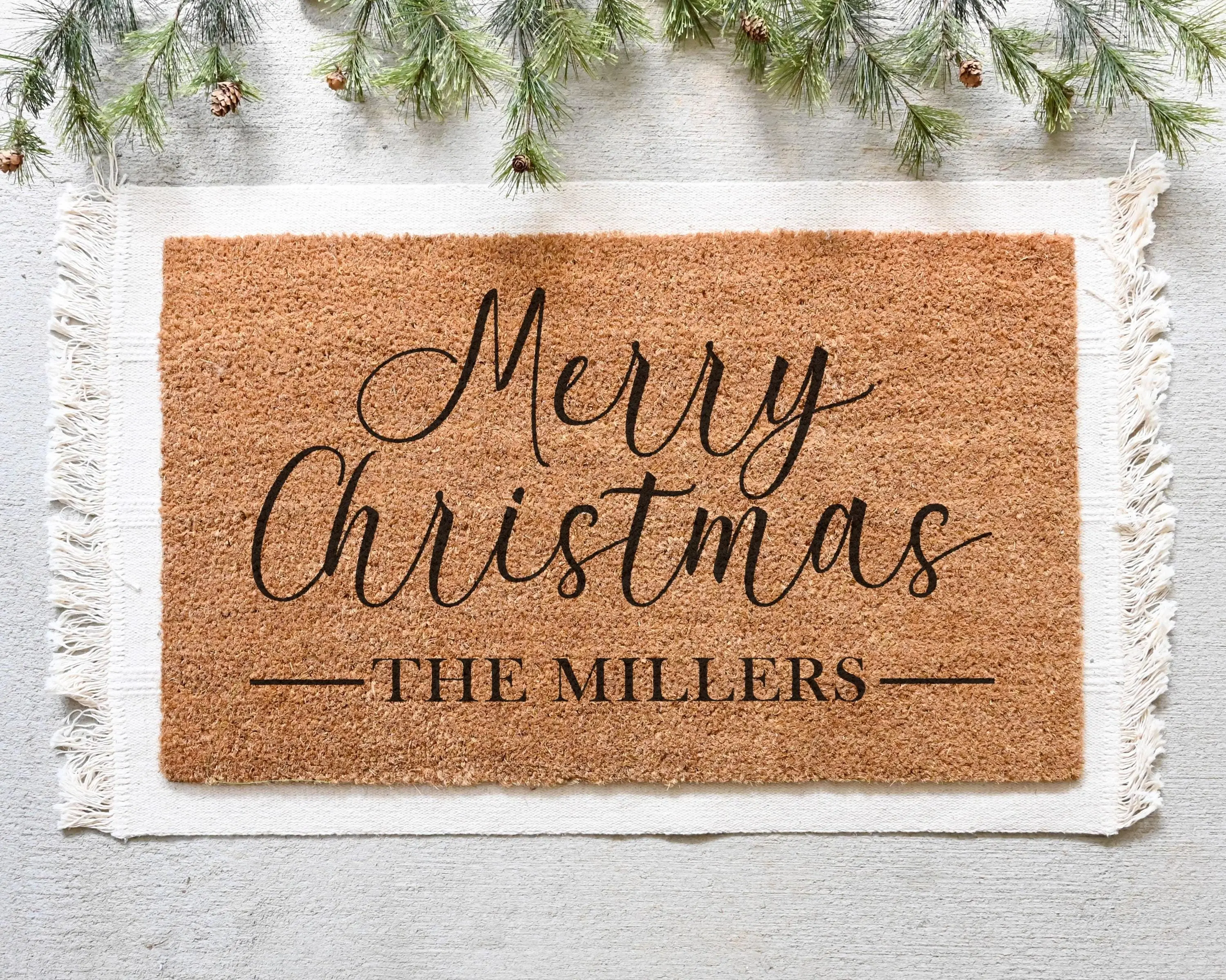 Personalized Christmas Doormat, Christmas Welcome Mat, Merry Christmas Door Mat, Personalized Christmas Gift, Customizable Christmas Decor