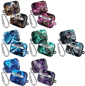 Anime Inspired Wireless Earphone Berserk Solo LVL Soul Eater Protective Case Manga Cover For AirPods 1 2 3 4 & Pro Gen 1 2 3, Gaming Earbud Protection Audio Aesthetic Headset #FallFreshness Otaku Gift